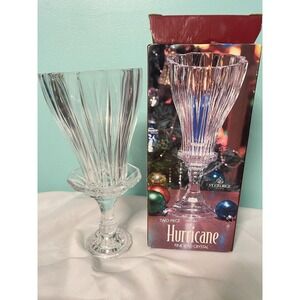 ST GEORGE 2pc. Hurricane Lamp/Candle holder 12"Tall 24%Fine Lead Crystal USA NEW